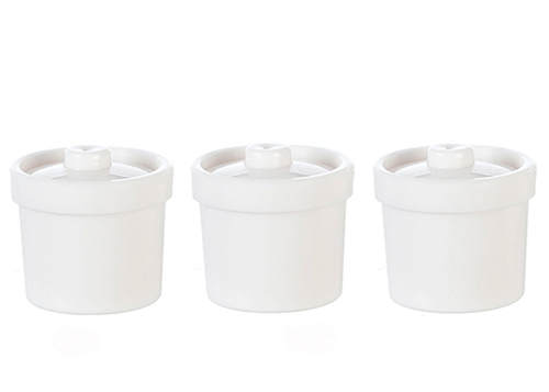 Canisters with Lids, 3 pc., White